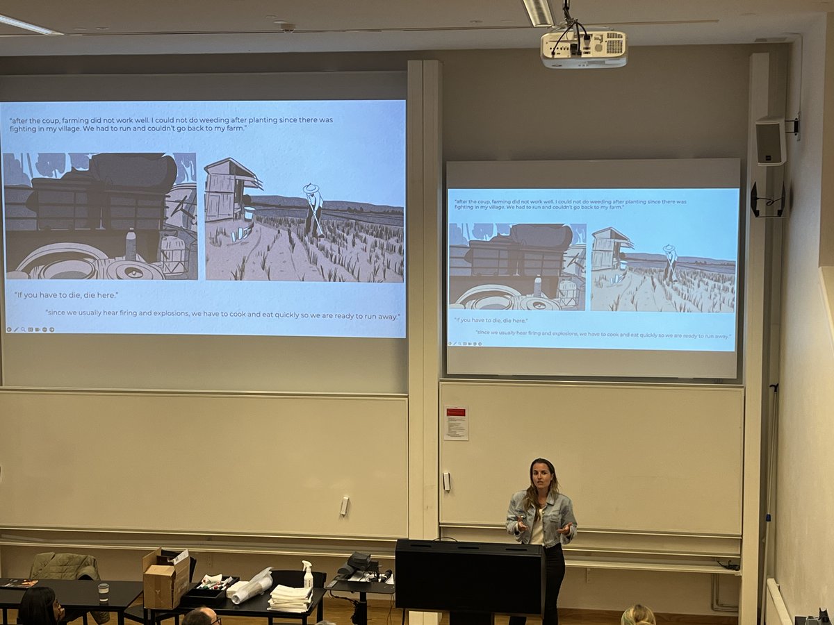 Hilary Faxon speaking at a fascinating session on using comics, documentary and other communications that reach far beyond academic norms. In all cases the collaborations behind the productions are key. #pollen24