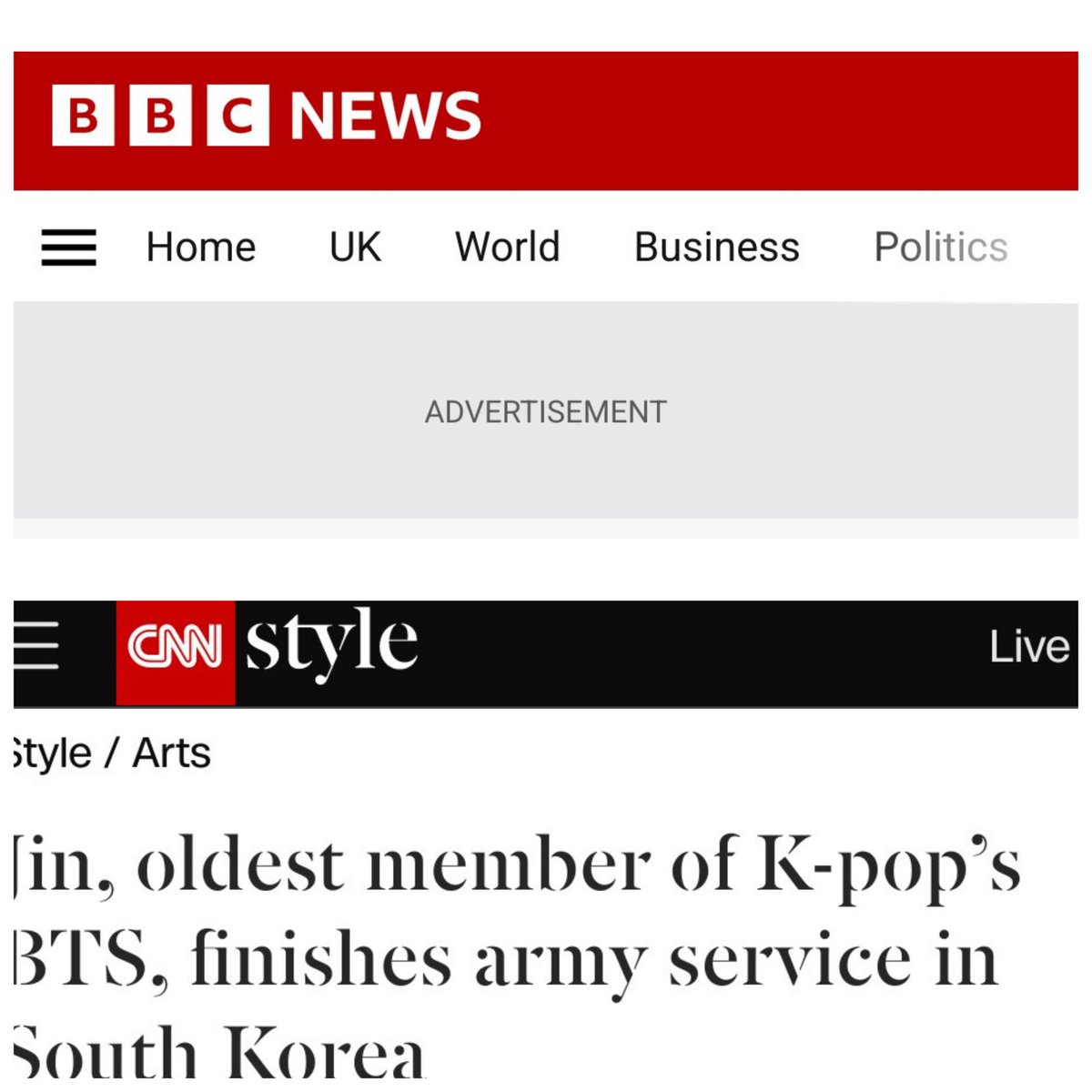 Army_Connect's tweet photo. The amount of Western media coverages on Jin's return...Variety, Forbes, New York Times, Reuters, The Guardians, Google, Rolling Stone, The Washington Post, The Independent, Today Show,  CNN, NBC, BBC...just to name a few 😌. https://t.co/Jtl9FgIdvO