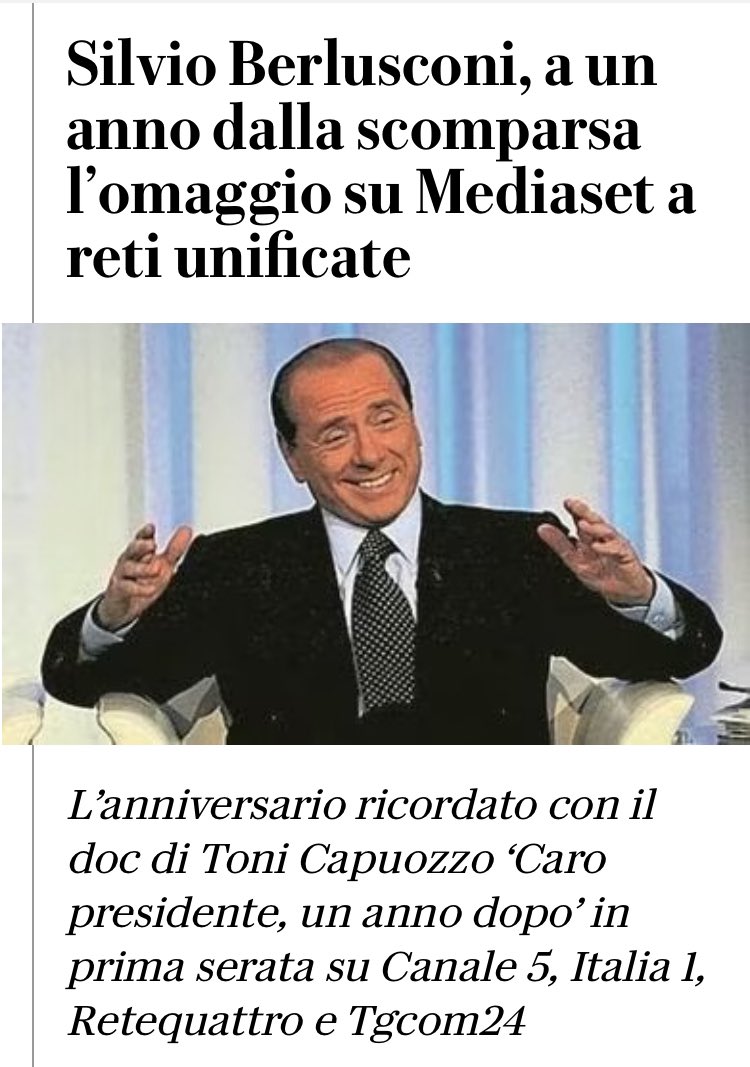 Claudio_293's tweet photo. #12giugno2024
Un perfetto esempio di #simbiosi (uno spunto per Alberto Angela).
Un partito politico ed una serie di canali TV.
E pensare che Mammì avrebbe voluto fargli vendere rete4.
Dilettante!!!
Non avrebbe mai immaginato una cosa così https://t.co/IKUvoEGam7