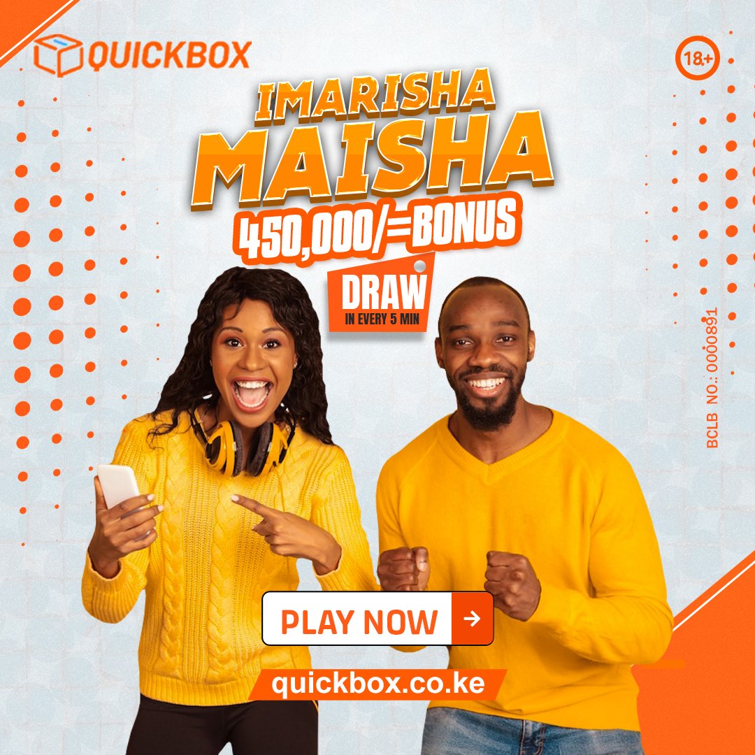 Quickbox_kenya's tweet photo. Imarisha Maisha na 450,000/=Bonus na Quickbox.Dial*577#Ujionee pesa iko hapa https://t.co/aZzme3WQQg  
#BlackwoodHodgeKenya #BHKCustomerExperienceDay  #Budget4HIVAndTB #BHKCustomerExperienceDay #KanÇiçekleri #DilBar #JKUATPAUGRAD2024 #SafishaMachakosProgram #HealthBudget2024 https://t.co/i1CdN0xKMt