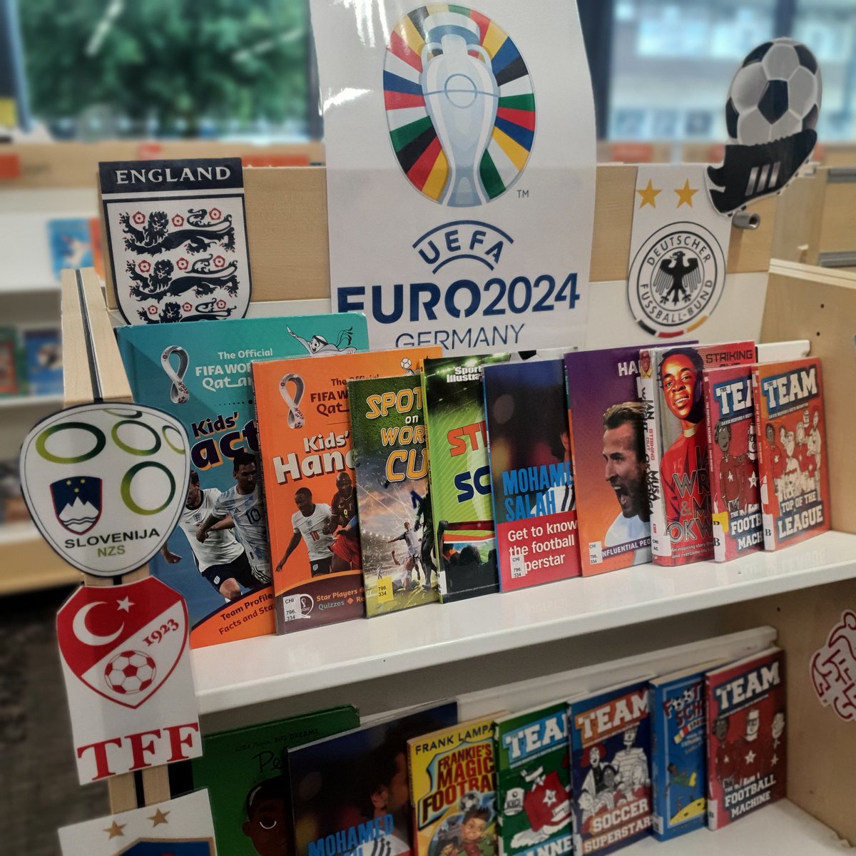 Royal Greenwich Libraries (@greenwichlibs) on Twitter photo It's Euro time! ⚽️ Gear up for the games with a trip to #woolwichlibrary. We've got books on football legends, team histories, and the beautiful game itself. Choose your pre-match reads & celebrate the Euros with us! #EUROS2024 <a href="/GLL_UK/">GLL</a> <a href="/Royal_Greenwich/">Royal Borough of Greenwich</a> <a href="/libsconnected/">Libraries Connected</a> It's Euro time! ⚽️ Gear up for the games with a trip to #woolwichlibrary. We've got books on football legends, team histories, and the beautiful game itself. Choose your pre-match reads & celebrate the Euros with us! #EUROS2024 <a href="/GLL_UK/">GLL</a> <a href="/Royal_Greenwich/">Royal Borough of Greenwich</a> <a href="/libsconnected/">Libraries Connected</a>