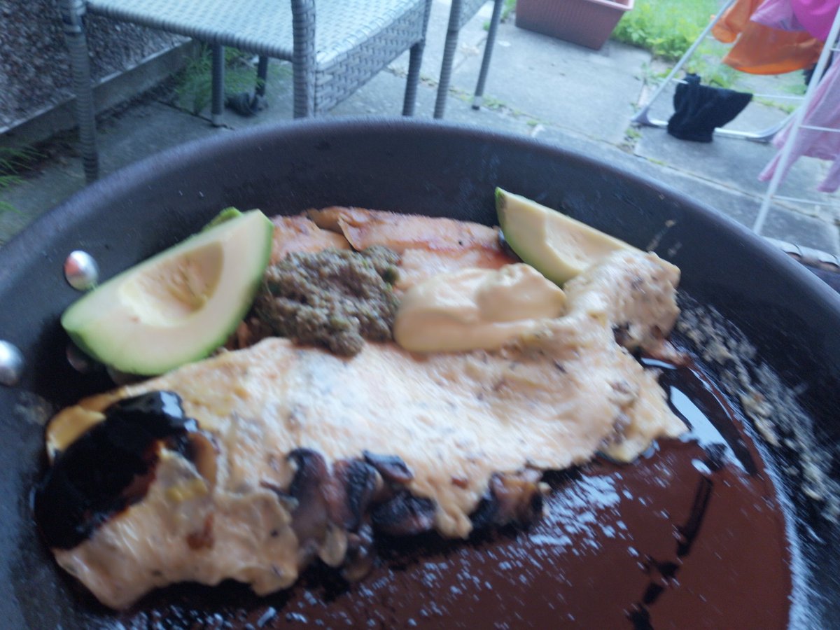 Late #breakfast today with a #mushroom #omelette with avocado and a piece of fresh #cod loin!