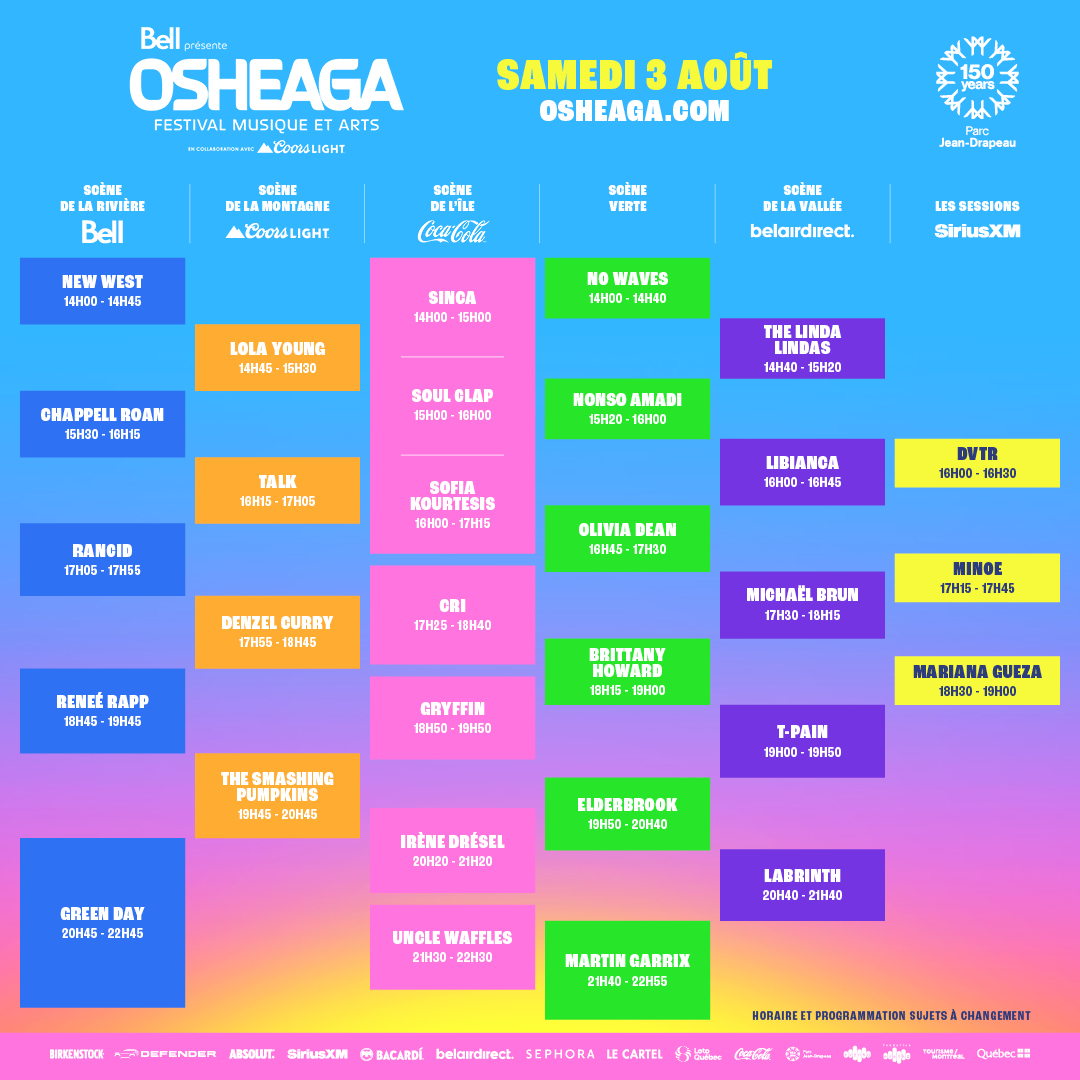 Osheaga schedule