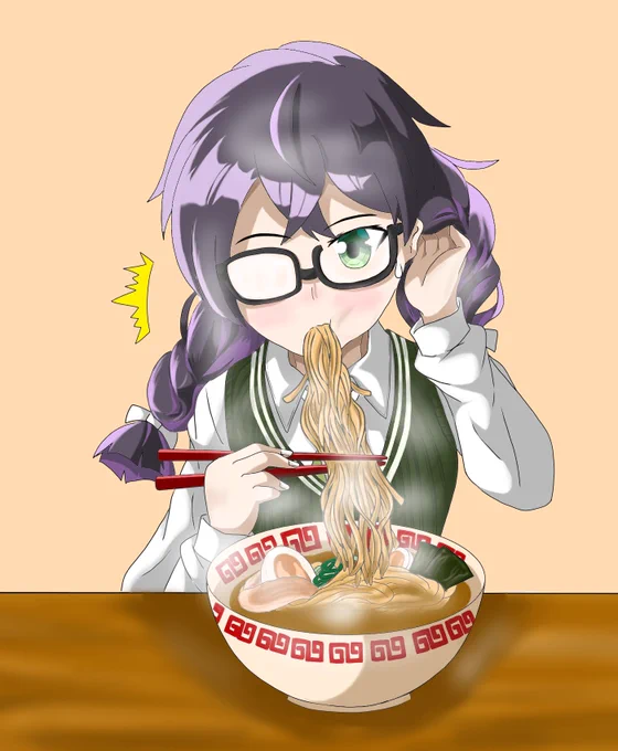 レシアさんのところの千冬ちゃんがラーメン食べてるだけ。数日遅れで流行り(?)に乗る遅筆 