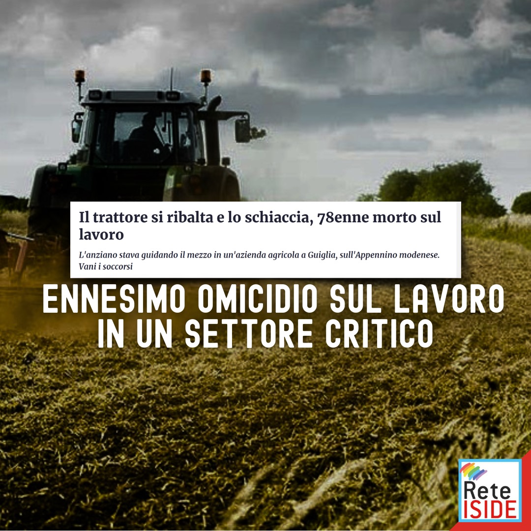 Agricoltore di 78 anni schiacciato dal trattore a Guglia: ennesimo omicidio sul lavoro in un settore critico.

Leggi su: reteiside.org/lavoroinsicure…