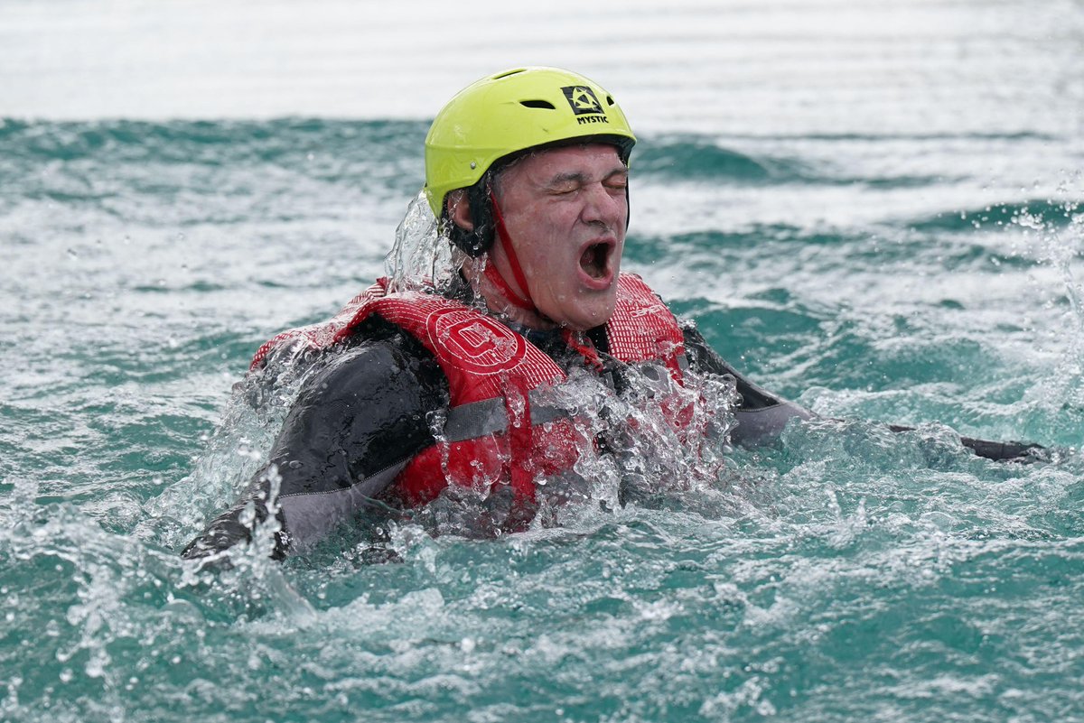Alamy_Editorial's tweet photo. Liberal Democrats leader Sir Ed Davey falls as he attempts an Aqua Jungle floating assault course during a visit to Spot-On-Wake in Henley-in-Arden, while on the General Election campaign trail.

Image ID: 2XBFJR1/2XBFKAC/2XBFKN7 / Jacob King / PA Wire

#generalelection https://t.co/RSeZwhBmFr