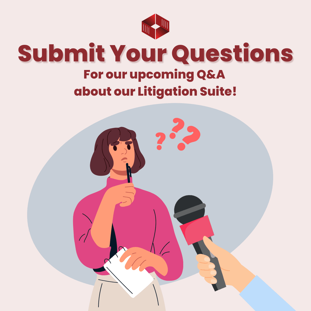 Tracument's tweet image. 🗣️ Got questions about our Litigation Suite? We're here to answer them! We'll soon host a Q&amp;amp;A—details coming soon! Submit your questions here: form.typeform.com/to/zJZIfIg0 

#LawFirm #QandASession