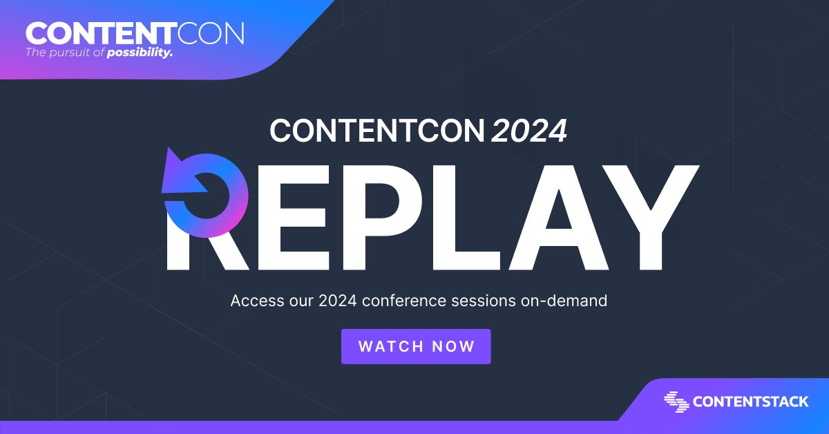 Contentstack's tweet image. Get inspired (again) by ContentCon’s keynote speakers! Sessions from #ContentCon2024 are available on-demand now. 📹 

Watch the replay: bit.ly/4e8AV02