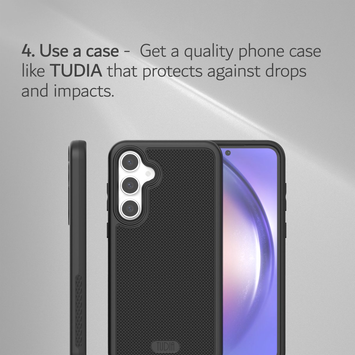 TudiaProducts's tweet image. Stay ahead with these must-know phone care tips and TUDIA's Military Grade Protection cases! 💯 Be adventure-ready and worry-free! 🛡️ 

#TUDIA #DesignedToProtect #PhoneCare #TechTips