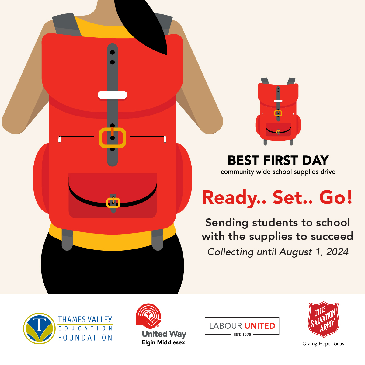 unitedwayemca's tweet photo. It's that time of year again! 🥳 🎒✏️
#BestFirstDay is collecting until August 1. You can help us support many local children, so they can start that first day with the tools to succeed. Learn how you can get involved: https://t.co/Nfq0bDjze9
@TVeducationFdn @londoncfs1 https://t.co/MeNBgOH8nH