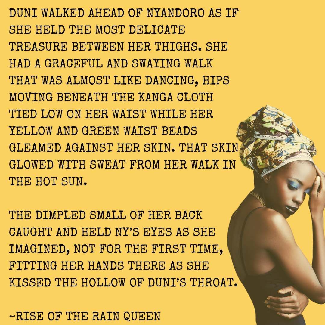 fionazedde's tweet photo. Duni walked ahead of Nyandoro as if she held the most delicate treasure between her thighs.
https://t.co/OzlHjW6kCV
#RainQueen #romance #BlackRomance #sapphic https://t.co/7XXOwzNWOb