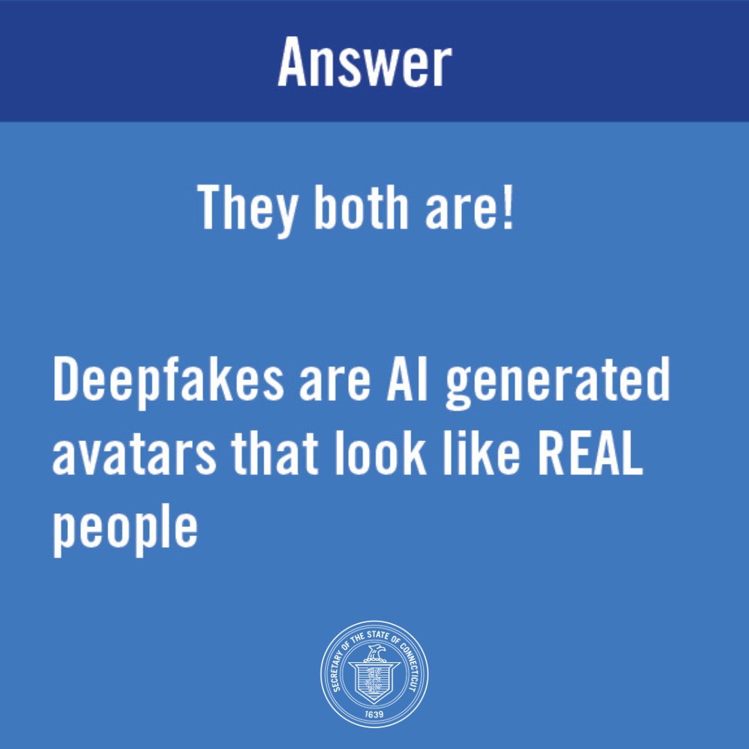 Don't be fooled by deepfakes! Always check your sources or use publicly available tools like reverse-image search to verify photos.

#TrustedInfo2024 #elections #misinformation #disinformation #malinformation #voting #deepfakes