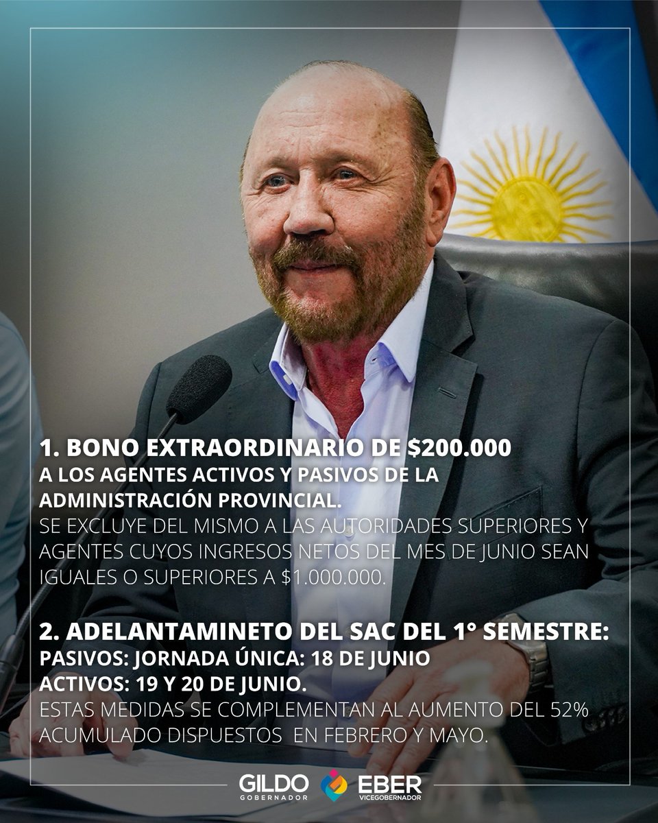 📣🙋🏻‍♀️IMPORTANTES ANUNCIOS  PARA AGENTES ACTIVOS Y PASIVOS DE LA ADMINISTRACIÓN PÚBLICA PROVINCIAL 🇦🇷

#GildoInsfránGobernador
#TodosUnidos