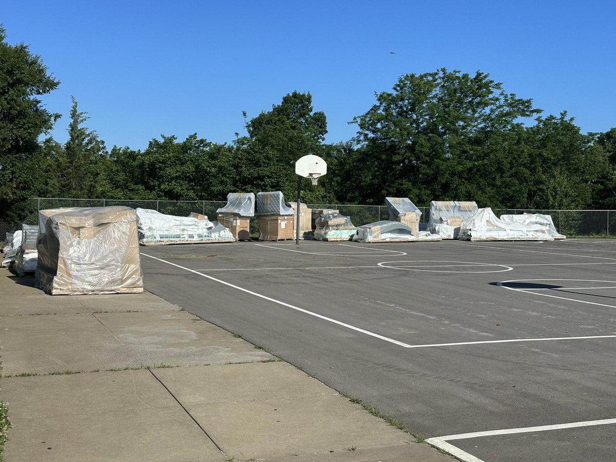 It’s an exciting morning! Our new playground equipment was delivered!