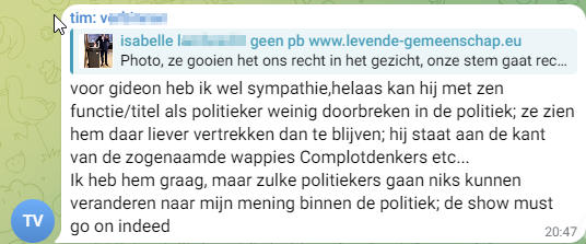 gdisselkoen's tweet photo. Discussie onder Belgische #autonomen over de veroordeling van Gideon van Meijeren wegens opruiing.
Uiteraard zijn ze het er niet mee eens. https://t.co/2jSREXzOk4