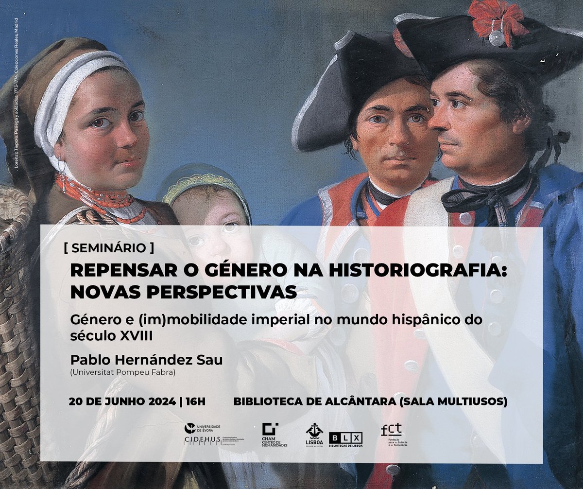 If you are in Lisbon on June 20, join us for the last session of the year of the permanent seminar "Repensar o género na historiografia". <a href="/hernandez_sau/">Pablo Hdz Sau 🇺🇦🇵🇸 @hernandez-sau.bsky.social</a> from Pompeu Fabra, is going to present his amazing research. This event is free and open to the public :)