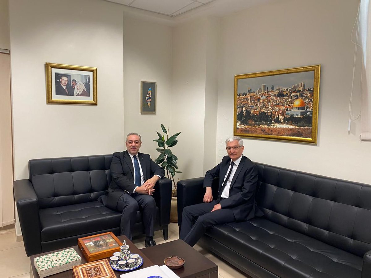 pica_mofa's tweet photo. His Excellency Ambassador Imad Zuhairi, Assistant Minister for International Cooperation and Director-General of PICA, bids a heartfelt farewell to His Excellency Ambassador Ahmet Riza Demirer, the Turkish Consul General, as his tenure comes to an end. https://t.co/dIbPhBS0a4