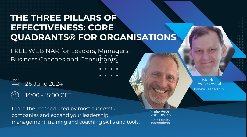 MTWisniewski's tweet photo. THE 3 PILLARS OF EFFECTIVENESS: OFMAN'S CORE QUADRANTS® FOR ORGANISATIONS 
📅 26 June 2024 (Wed)  
🕑2pm - 3pm CET 
ℹ️FREE WEBINAR for: Managers, Leaders, Business Owners, Business Coaches and Consultants, HR BPs, HR Directors and Training Specialists 
➡️https://t.co/lra9EhOStb https://t.co/NlKn5tbN5C