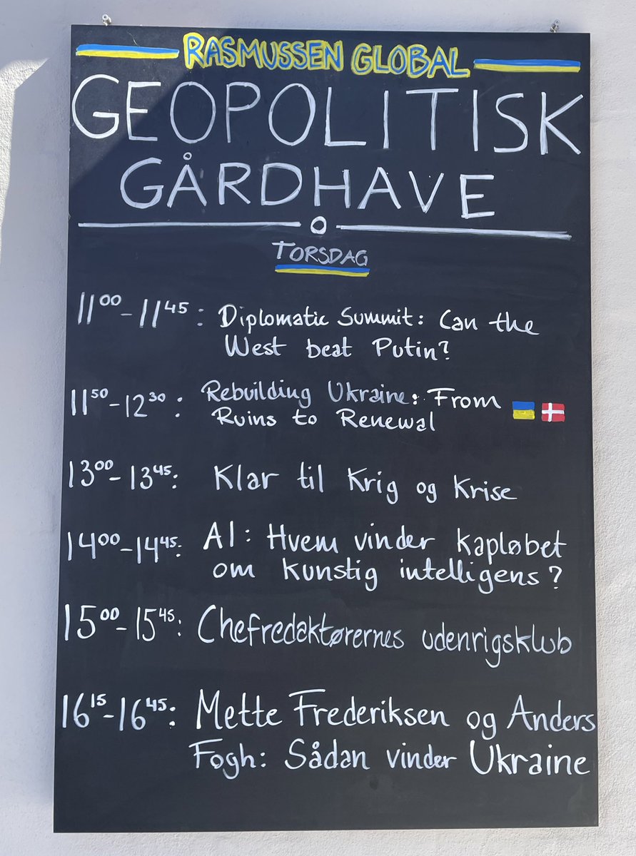 Den Geopolitiske Gårdhave er klar til et brag af et Folkemøde i morgen! Kom ned forbi ☀️#fmdk #dkpol
