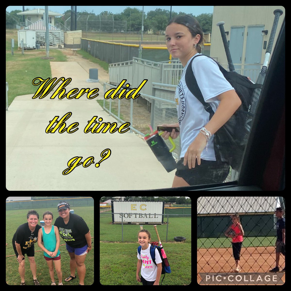 Perrymom88's tweet photo. From all the @_ECSoftball camps she attended as a little. To now dropping her off as a big girl helping the littles. Someone slow down the time. I remember she couldn’t wait to get to this point. Now I wish she could just go back. @ireneperr2027 #ECProud #TimeFlys https://t.co/onIwEtonTw