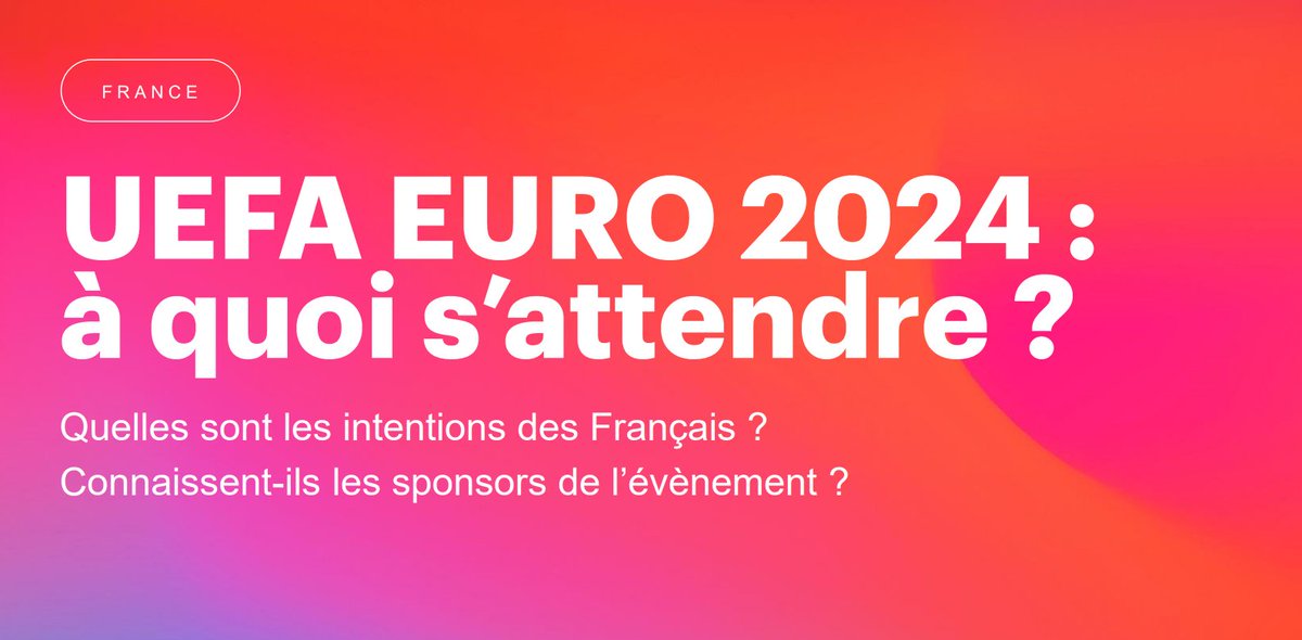 #euro2024  

2 Français sur 5 ont l’intention de regarder les matchs de l’EURO 2024, soit +22 millions de spectateurs !

Les Français connaissent-ils les sponsors de l'équipe de France ?
business.yougov.com/fr/content/496…

<a href="/EURO2024FRA/">UEFA EURO 🇫🇷</a> <a href="/Nike/">Nike</a> <a href="/Intersport_FR/">INTERSPORT France</a> <a href="/Betclic/">Betclic 🔞</a> <a href="/vw_france/">Volkswagen France</a> <a href="/EDFofficiel/">EDF</a>