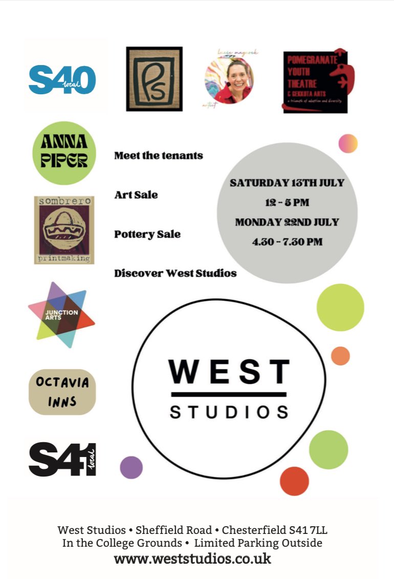 I’m delighted to be taking part in this. I’ll be selling the last of <a href="/peter_swailes/">Peter Swailes Ceramics</a> pots. Come along to <a href="/WestS41/">West Studios</a> and meet the makers and tenants .