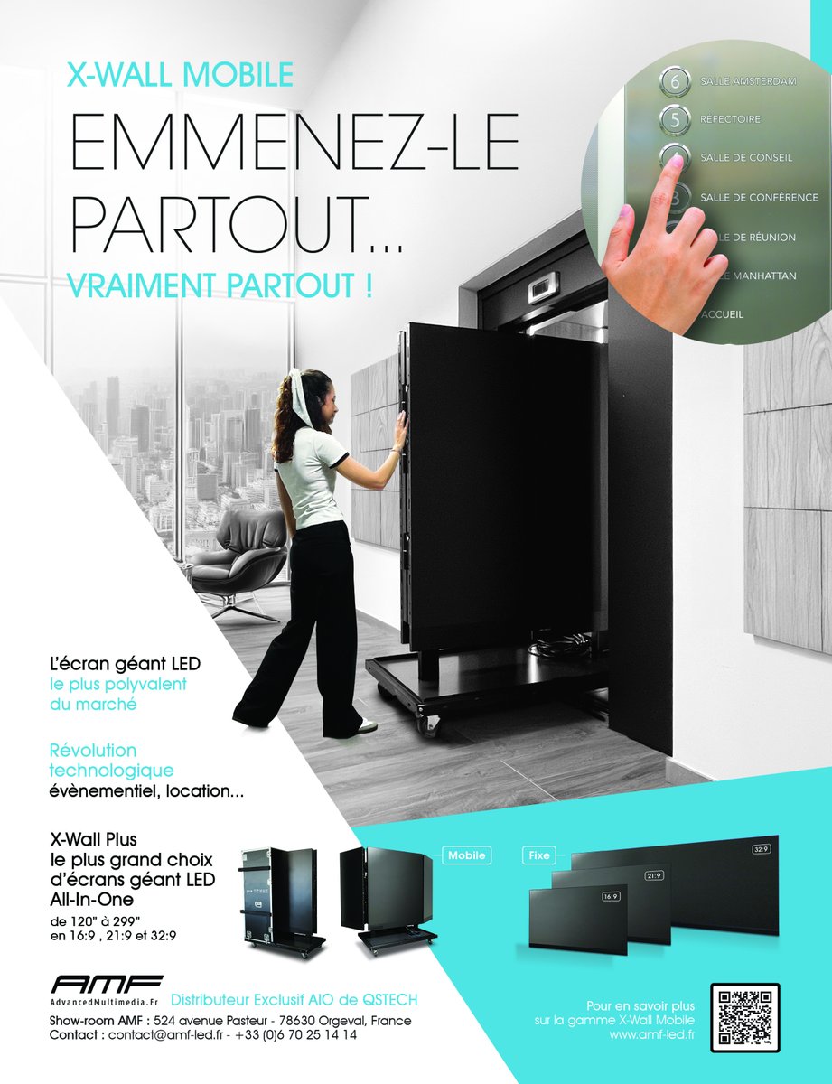 AMFLedDisplay's tweet photo. Le X-Wall Mobile : l'écran Led All in One qui vous suit partout, vraiment partout ! https://t.co/N93nS6sSb6