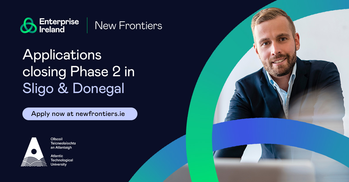 ⏰Closing Tonight at midnight⏰

Ready to take your business to new heights? Phase 2 of the New Frontiers ATU Sligo - Donegal programme is now recruiting for September 2024! Don't miss out on this game-changing opportunity.

Register your interest now at newfrontiers.ie/apply