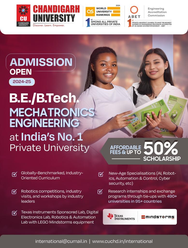 theapplaya's tweet photo. 🇮🇳 Chandigarh University offers a range of programs in their technical department to help you launch your tech career. Here are some of the programs under their tech department:

For more information, just send Hi to +27780781855 and follow the prompts 😊

#ChandigarhUniversity https://t.co/vMsJ29g05U