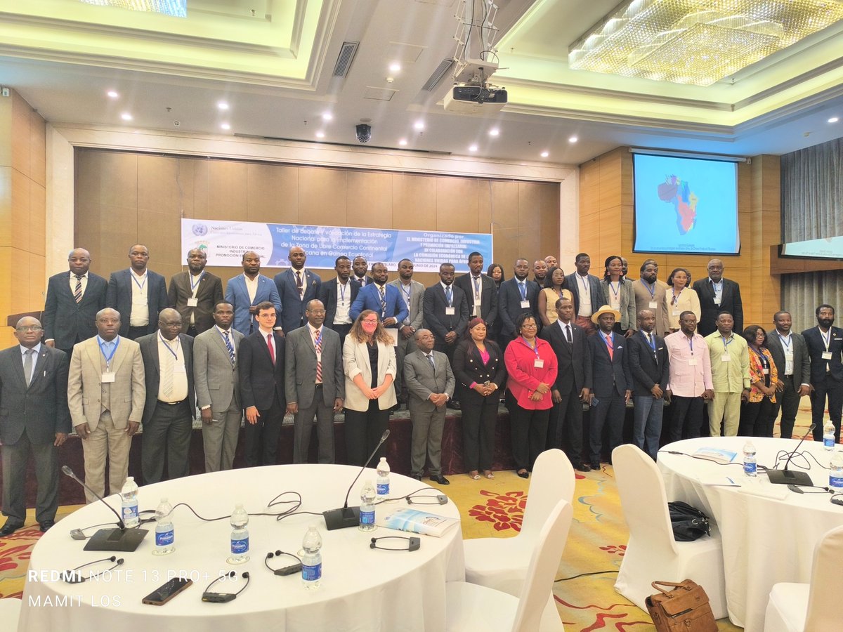Con el apoyo de #ONU (<a href="/ECA_OFFICIAL/">ECA</a>), expertos de instituciones regionales y nacionales de #GuineaEcuatorial debaten con actores relevantes del sector privado y sociedad civil, la Estrategia Nacional de Implementación de la Zona de Libre Comercio Continental Africana en el país.