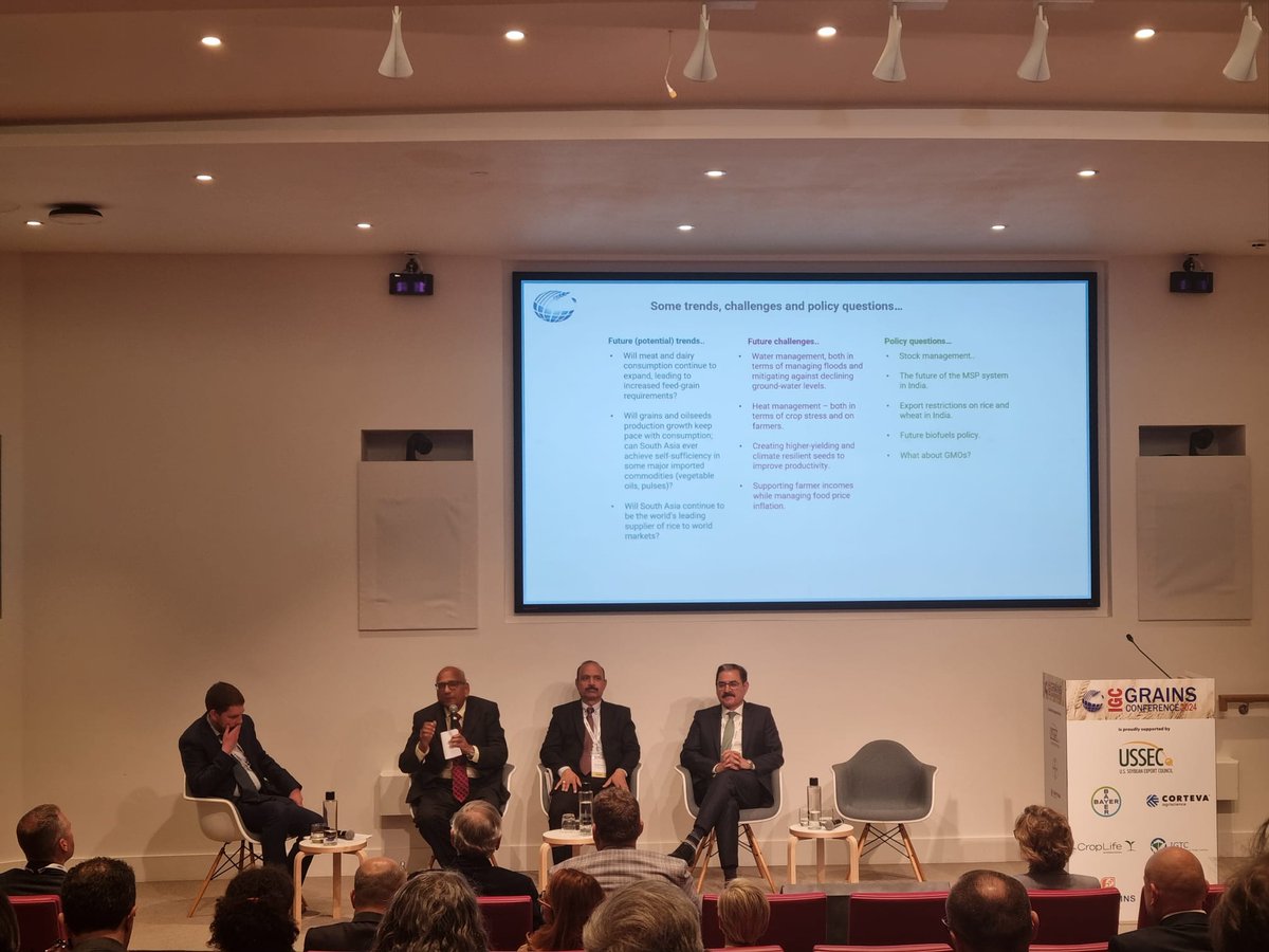 IGCgrains's tweet photo. Mr Chandrashekhar for IMC Chamber of Commerce and Industry does not expect the current #rice #export #ban in #India to be lifted anytime soon. Nonetheless, the situation is likely to be expected revisited in September 2024. #igcconf #londongrainsweek24 https://t.co/KQao4Hrp50