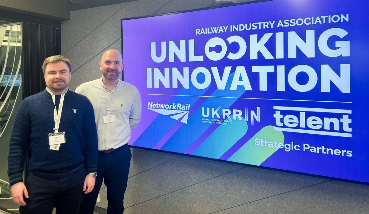 ZebrawareLtd's tweet photo. Our Chief Technical Officer Peter and Commercial Director Matt have been at the @railindustry Unlocking Innovation Southern event today. Many thanks to RIA for putting on this event!

#UnlockRail #RailIndustry #RailInnovation https://t.co/7C0M6qtxOd