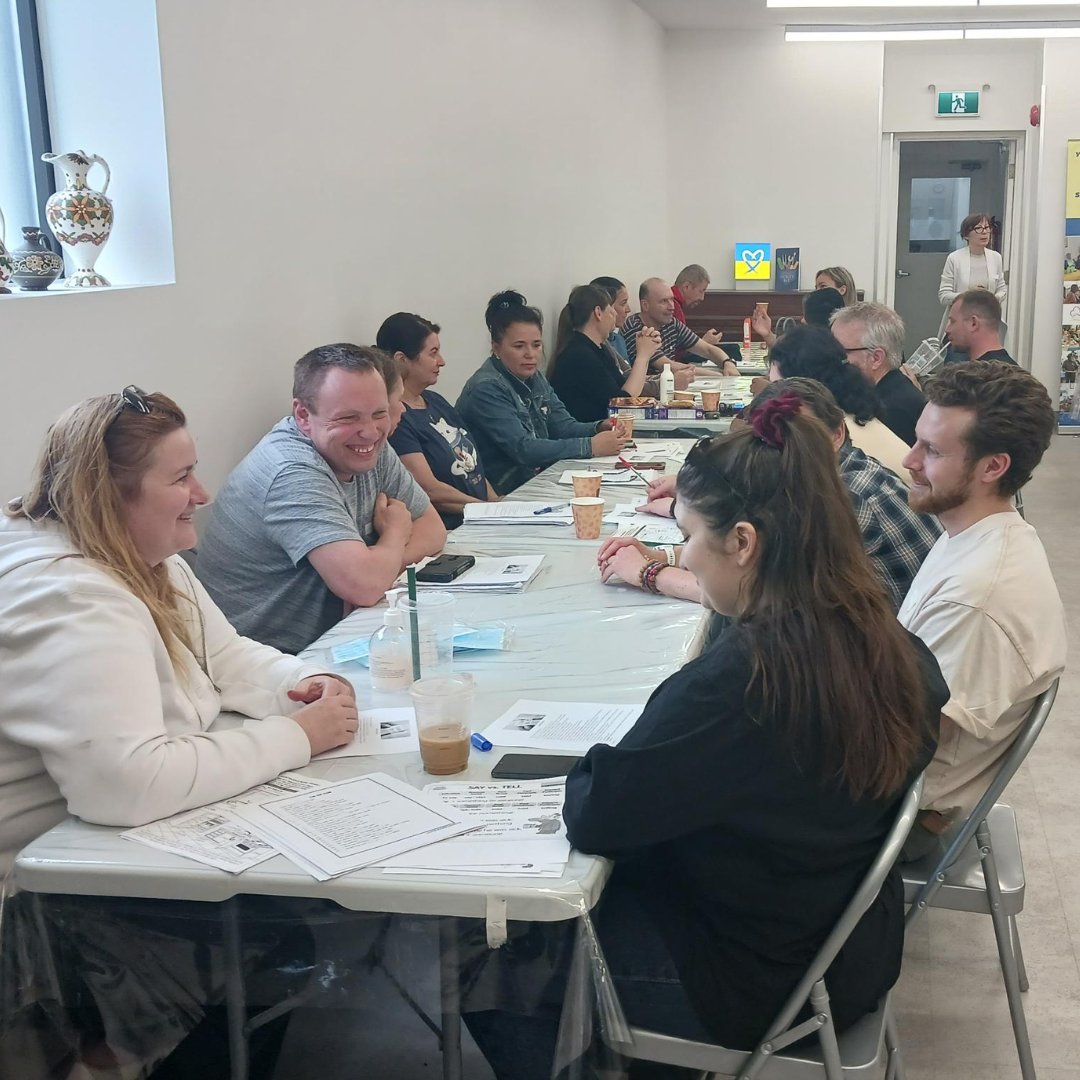 nychonline's tweet photo. Many thanks to the #volunteers from @KensingtonTours for joining our Conversation Circle at Ukrainian Canadian Social Services Toronto as part of @uwgreaterto #DaysofCaring. Participants enjoyed sharing stories & getting to know you. Thanks for your support! 🙌🏽 https://t.co/cVIJ7ENy3s