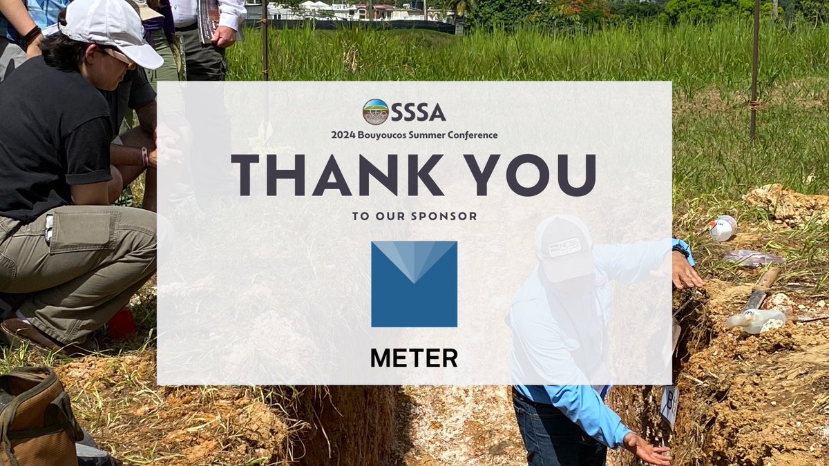 Agronomy, Crop, and Soil Science Societies (@asa_cssa_sssa) on Twitter photo As we go into day 3 of #SSSAConf, we want to express our appreciation to our sponsor, <a href="/METER_Group/">METER Group</a>, for making the <a href="/USDA/">Dept. of Agriculture</a>-NRCS Workshop possible. Thank you! As we go into day 3 of #SSSAConf, we want to express our appreciation to our sponsor, <a href="/METER_Group/">METER Group</a>, for making the <a href="/USDA/">Dept. of Agriculture</a>-NRCS Workshop possible. Thank you!