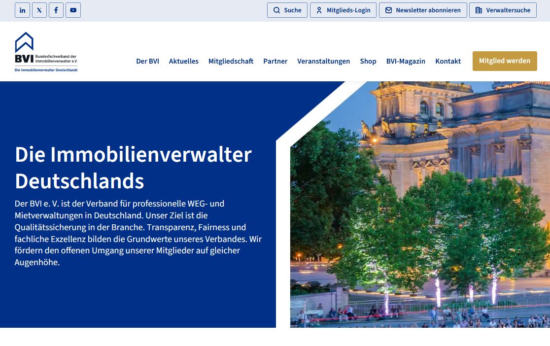 Schon gesehen? Wir als #BVI haben unseren Internetauftritt erneuert. Unsere Website hat jetzt mehr Übersicht, eine einfachere Navigation und ein moderneres Layout. Auch das BVI-Magazin finden Sie jetzt direkt unter ➡️ bvi-verwalter.de #sovielmehrwert