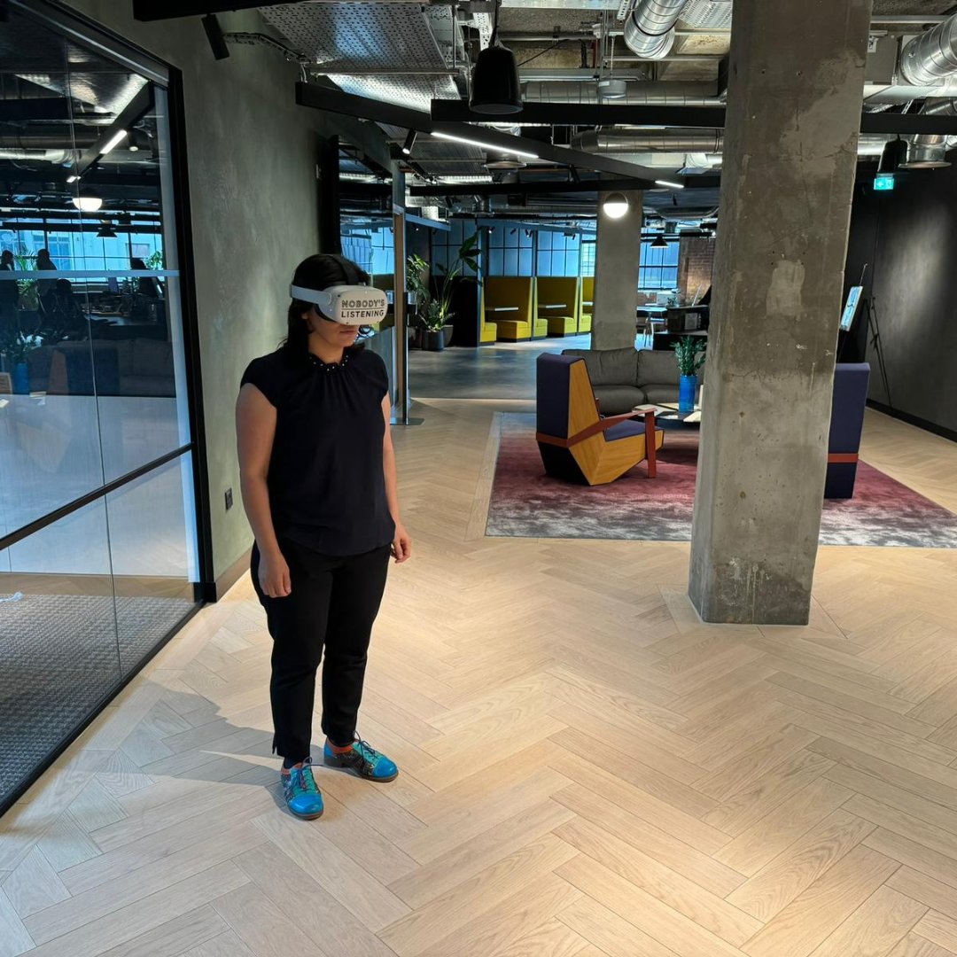 Delighted to show Nobody's Listening VR to staff at Open Society Foundation in the UK. 

يسعدنا أن نعرض تطبيق الواقع الافتراضي "لا أحد يستمع" للموظفين في مؤسسة المجتمع المفتوح في المملكة المتحدة.

<a href="/YazdaOrg/">Yazda</a>

#YazidiGenocide #Yazidi #Yezidi #Iraq #MiddleEast #VR #VRforGood #R2P