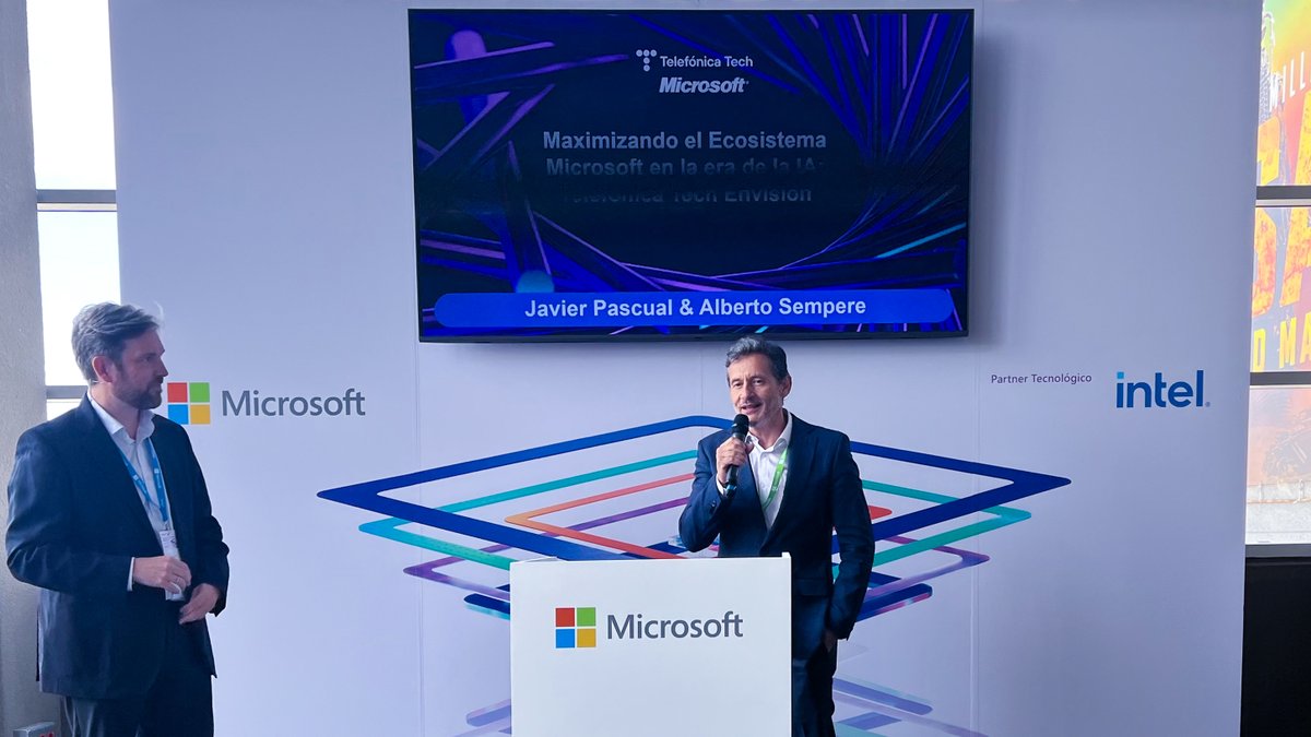 TelefonicaTech's tweet photo. Ayer estuvimos como patrocinadores en el #MicrosoftEnvision para explorar temáticas como #IA impulsada por la escalabilidad y seguridad en la #nube, eficiencia empresarial a partir de procesamiento del #dato e integración entre #CopilotStudio y #Copilot AI y #ciberseguridad. 🔐
#PartnersWithTech