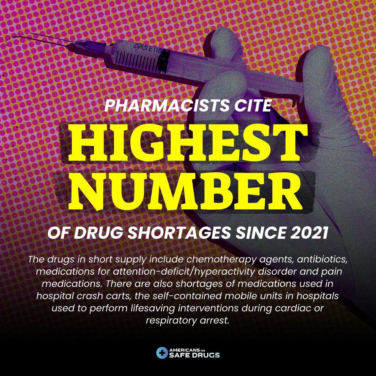 Foreign government subsidies and <a href="/US_FDA/">U.S. FDA</a> regulatory failures are causing the drug shortage crisis in the United States—and making it worse. 

In the first three months of 2024, there were 323 active drug shortages, the highest number since 2001.

🔗 tinyurl.com/y8rveadb