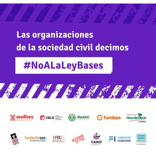 PrensaCADE's tweet photo. Las organizaciones de la sociedad civil nos unimos en un #NoALaLeyBases. Esta ley, junto con la reforma fiscal, perpetúa la desigualdad social y perjudica a la mayoría de los argentinos y argentinas, favoreciendo a las grandes corporaciones.
⬇ HILO https://t.co/8dH6bw7lOH