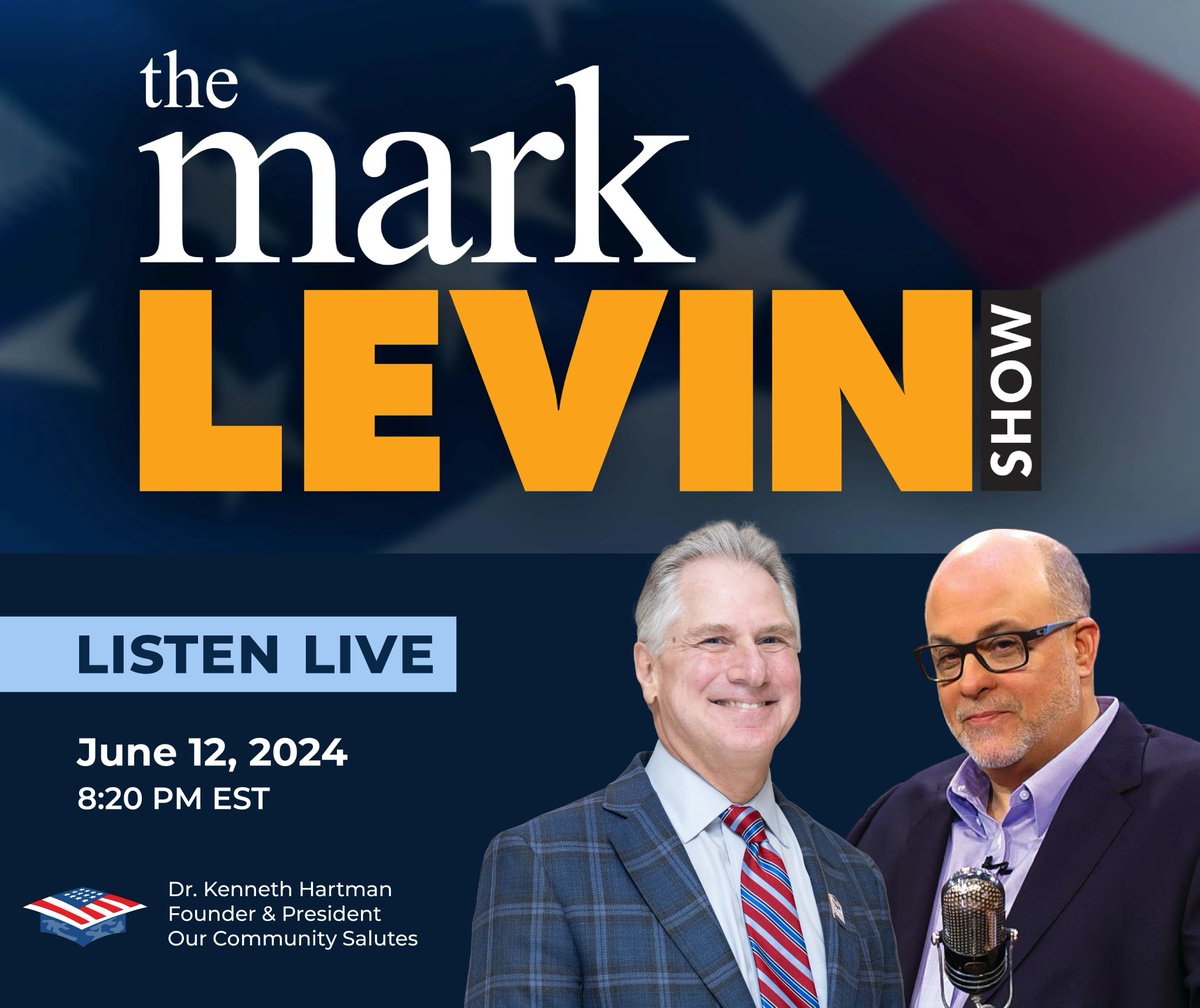 TONIGHT: Dr. Kenneth Hartman, OCS Founder &amp; President, will be on the <a href="/marklevinshow/">Mark R. Levin</a> to introduce the OCS Virtual Thank You Card - the easiest way to thank our nation's newest enlistees. 

Sign the card: ourcommunitysalutes.org/thank-you-card

Listen to Mark Levin Live: marklevinshow.com