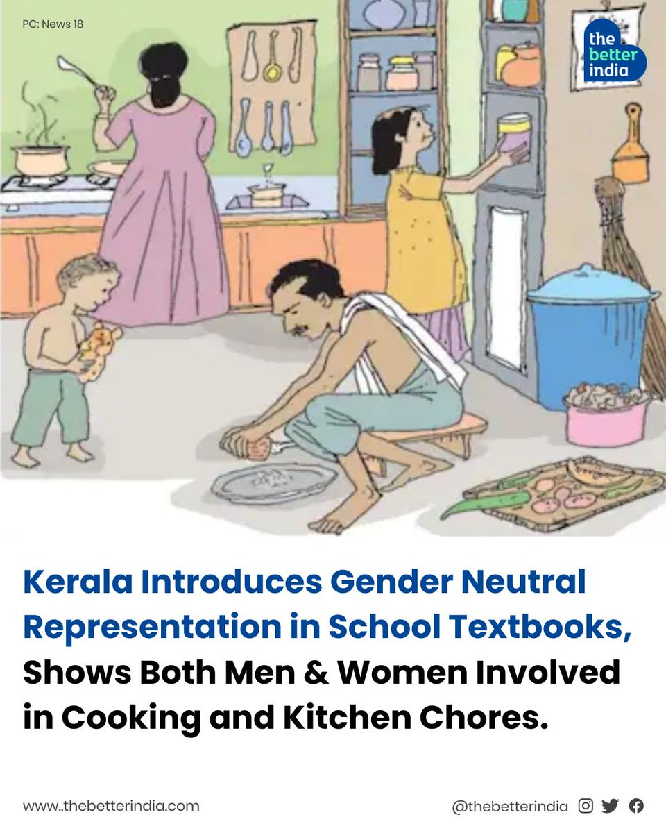 Kerala's government is leading the charge for gender equality with new textbooks showing kitchens where everyone pitches in!