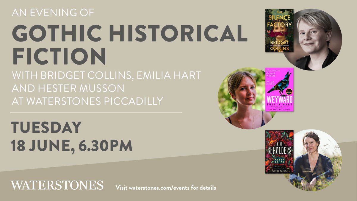 The Borough Press (@boroughpress) on Twitter photo Fancy an evening of gothic historical fiction?
Come along to <a href="/WaterstonesPicc/">Waterstones Piccadilly, London</a> next Tuesday to see an incredible line up of authors, including Borough authors <a href="/Br1dgetCollins/">Bridget Collins</a> and <a href="/EmiliaHartBooks/">emilia hart</a>!
Get your tickets now: shorturl.at/8PYwV Fancy an evening of gothic historical fiction?
Come along to <a href="/WaterstonesPicc/">Waterstones Piccadilly, London</a> next Tuesday to see an incredible line up of authors, including Borough authors <a href="/Br1dgetCollins/">Bridget Collins</a> and <a href="/EmiliaHartBooks/">emilia hart</a>!
Get your tickets now: shorturl.at/8PYwV