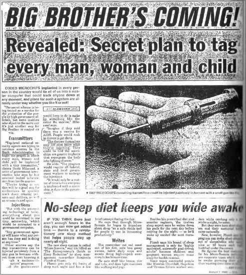 Xx17965797N's tweet photo. 👀 The Sun August 1, 1989

“Tiny transmitters can be painlessly injected from a tiny syringe gun into people who don’t even know it. https://t.co/p4tN82hDFT