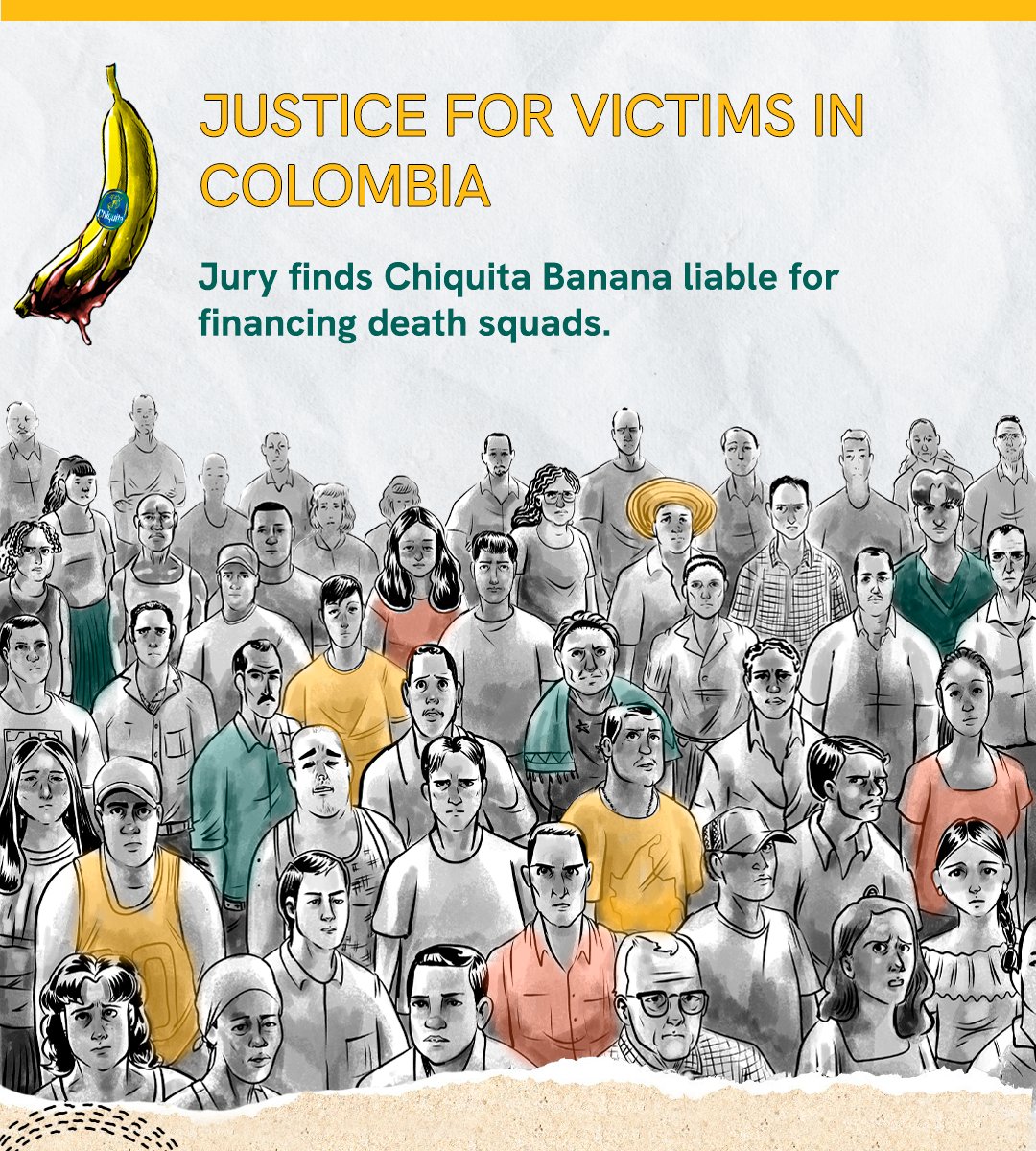 EarthRightsIntl's tweet photo. $38 million may seem low for a corporation worth over $3 billion. But here's the context: 

The jury awarded $38 million to 8 plaintiffs in this bellwether #Chiquita case-- there are THOUSANDS of plaintiffs yet to go to trial. This trial represents 1% of all Chiquita victims. https://t.co/WwryeXTfct