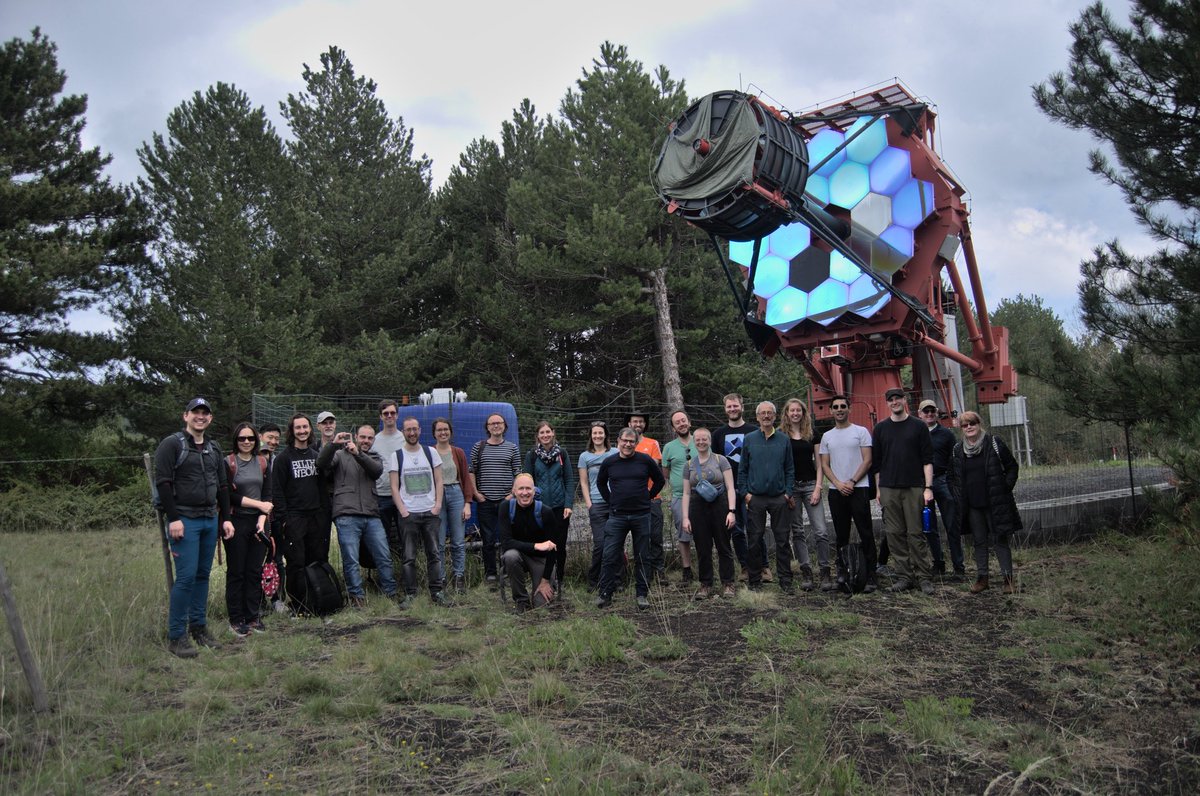 Participants to the ESP2024 PLATO meeting in Catania visiting ⁦<a href="/InafOact/">INAF-OACT</a>⁩  in #SerralaNave (Etna). In the picture the #Astri-Horn telescope, prototype of the SST ⁦<a href="/cta/">cta</a>⁩. 13/4/2024