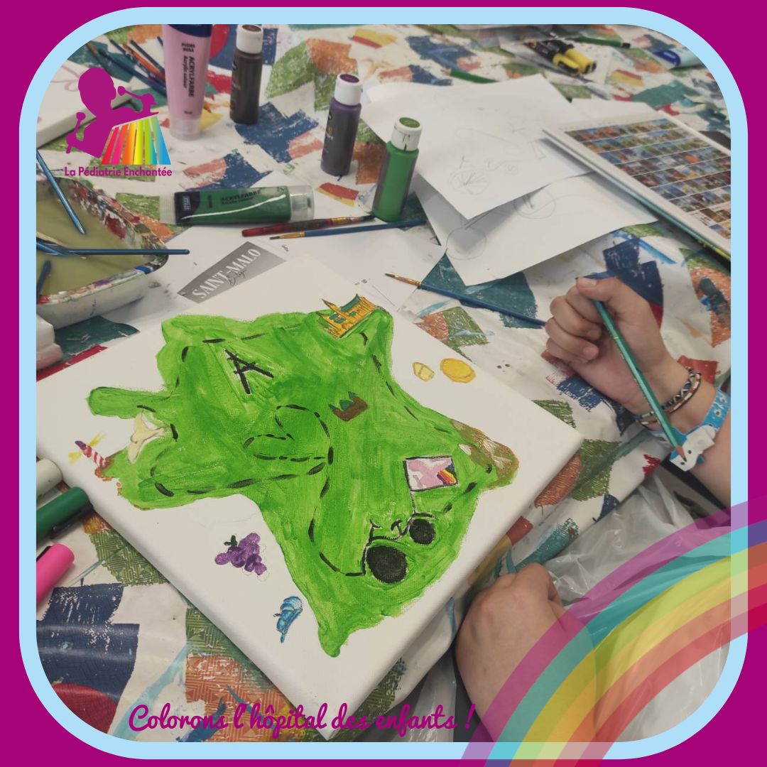 PEnchantee's tweet photo. Voilà 1 mois que Philippe Naudin s’est lancé dans son projet de tour de France ! 🚴

À cette occasion, les enfants hospitalisés au CHR Metz-Thionville ont réalisé, lors d’ateliers menés par l’artiste Yvette SZAKACS, des toiles autour de cette folle aventure ! 🧑‍🎨

 #tourdefrance https://t.co/PCax8pLMj6
