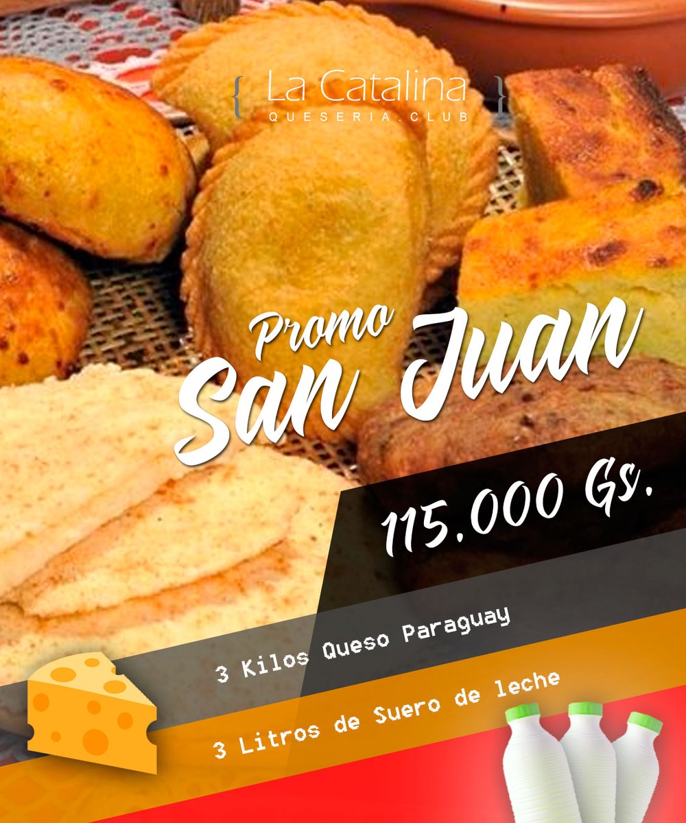 lacatalinapy's tweet photo. ¡SAN JUAN! Si vas a tener un stand, y vas a usar mucho queso, saaaaaaaaaaabemos que el queso está caro, por eso te damos la opción de darte un buen precio con el Queso Paraguay Artesanal  y además te incluimos 3 litros de suero de leche para que economices más aún sin perder calidad. ¡Así ganamos todos!

📄Catalogo: https://t.co/gSYf7NPOmJ 

💵Forma de pago efectivo o transferencia.  

📳Whatsapp: https://t.co/WygXo5Z3AS

@canalpropy
@Tilakarim
@OmarBogado1
@AmanecerAgroPy
@Karibenitez34
@Megatv_py
@megacadena
@lulu_py
@che_la_kamba
@LuisRob6054664
@chicaoriental_
@vanev87
@alejandrino_py
@arielruizdiazpy
@Ma_JosueFS94
@AnthonyPaez595
@apasionagro
@Hugobie
@diegomarini
@mirian_1308 
@AbgYamyNal
@SV_Gordi
@raquelrodas 
@thegreyshadow 
@joselo_Ocampos 
@chicaoriental_ 
@sara_dihl
@LeguiNatt
@KatiuzkaParedez