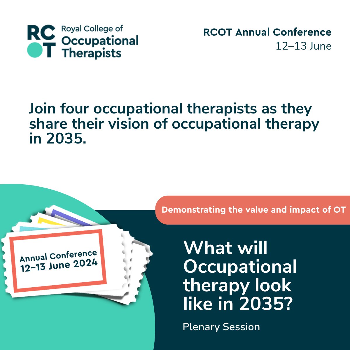 Royal College of Occupational Therapists (@thercot) on Twitter photo π€© It's time for a quick break before our next plenary session. We'll be discussing 'What will OT look like in 2035?' with <a href="/CLovegrove_OT/">Chris Lovegrove</a>, <a href="/AmyACD/">Amy Daniels</a>, @ThomasW_OT and <a href="/KimStuartOT/">Dr Kim Stuart πππ</a>, with <a href="/MohamedSuhailah/">Suhailah Mohamed</a> and <a href="/CarolynHay/">Carolyn Hay ππ</a>.
β³ See you in 15 minutes! #RCOT2024 π€© It's time for a quick break before our next plenary session. We'll be discussing 'What will OT look like in 2035?' with <a href="/CLovegrove_OT/">Chris Lovegrove</a>, <a href="/AmyACD/">Amy Daniels</a>, @ThomasW_OT and <a href="/KimStuartOT/">Dr Kim Stuart πππ</a>, with <a href="/MohamedSuhailah/">Suhailah Mohamed</a> and <a href="/CarolynHay/">Carolyn Hay ππ</a>.
β³ See you in 15 minutes! #RCOT2024