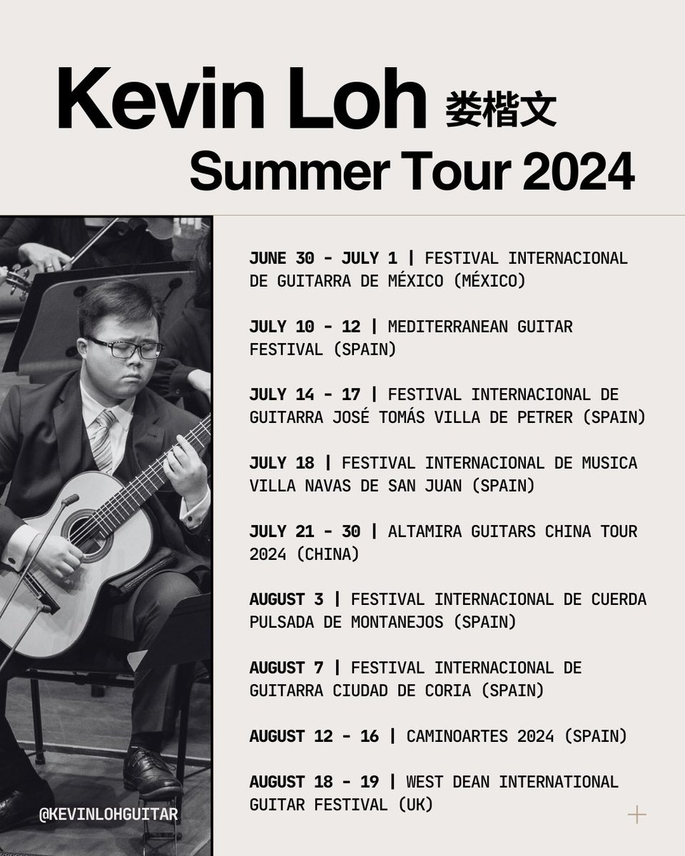 It’s time to go on tour! Really excited to be visiting Mexico, Spain, China and the UK during the summer, so if you happen to be around, it would be awesome to see you all! <a href="/FIGMexico/">FIGMéxico</a> <a href="/GuitarraPetrer/">Fest. Guitar. Petrer</a> <a href="/AltamiraGuitars/">Altamira Guitars</a> <a href="/MdmFest/">MDM FEST</a> <a href="/guitarracoria/">Guitarra Coria</a> <a href="/caminoartes/">Camino Artes</a> <a href="/westdeancollege/">West Dean College</a>