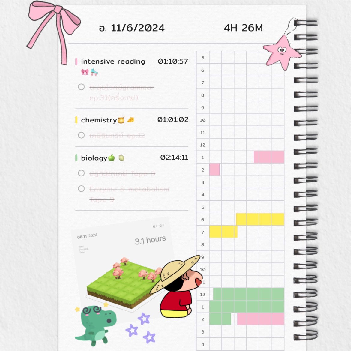 studwpepat's tweet photo. recap day 11 Jun ✩°｡⋆⸜ 🎧✮

‧₊˚ eng : sentence &amp; error completion🌸

‧₊˚ bio : biomolecules👛

⊹˚ วันนี้เรียนเยอะสุดๆ ปกติวันไปรร.เรียนน้อยมากกก👒,อิ้งไม่ได้เรียนgrammarนาน วันนี้เลยทวนคับบ🍀,ชีวะจบชีวโมลกุลคับบ🚛⋆｡˚

୨୧- #studwpepat #dek68 #วันนี้dek68ทำอะไร https://t.co/5xrMCP9PXq
